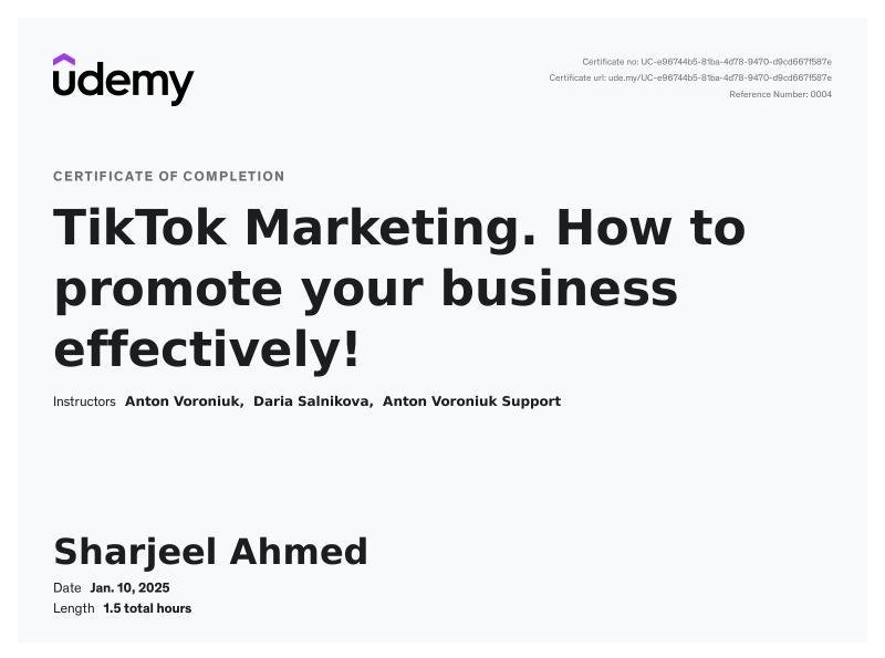 TikTok Marketing Certification