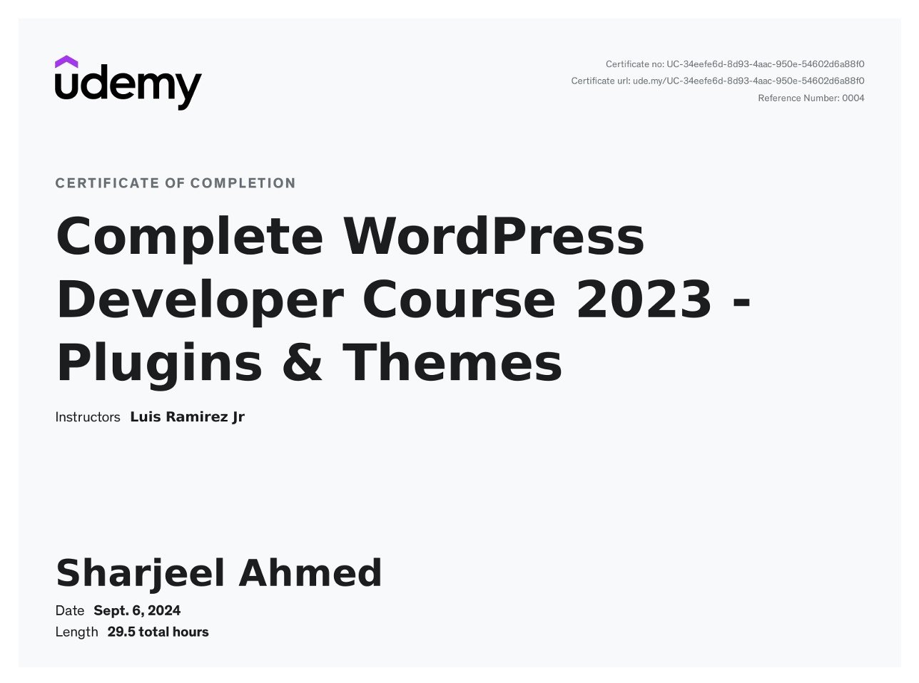 WordPress Developer Certification